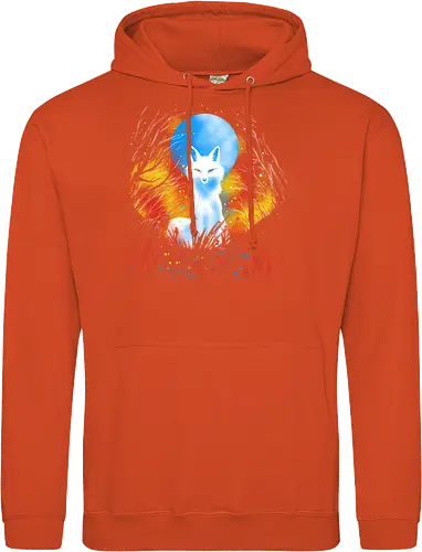 Magical kitsune - winter, fox, animal, nature, artic fox, illustration - Standard Hoodie
