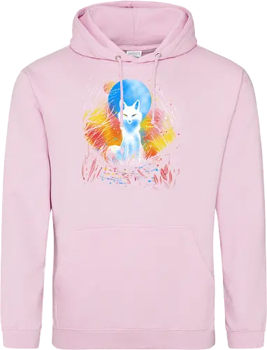 Magical kitsune - winter, fox, animal, nature, artic fox, illustration - Standard Hoodie