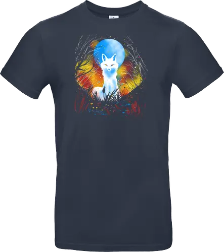 Magical kitsune - winter, fox, animal, nature, artic fox, illustration - Standard T-Shirt
