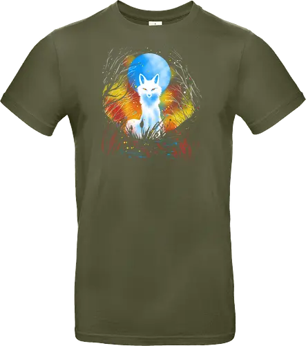 Magical kitsune - winter, fox, animal, nature, artic fox, illustration - Standard T-Shirt
