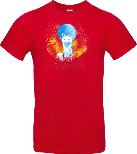 Magical kitsune - winter, fox, animal, nature, artic fox, illustration - Standard T-Shirt