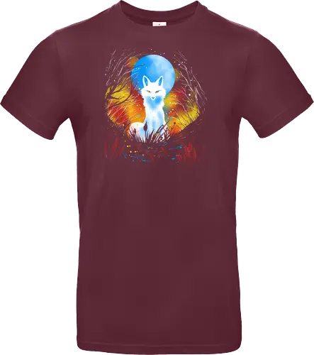 Magical kitsune - winter, fox, animal, nature, artic fox, illustration - Standard T-Shirt