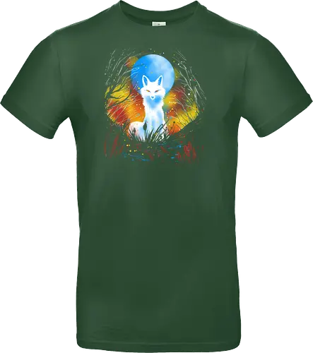 Magical kitsune - winter, fox, animal, nature, artic fox, illustration - Standard T-Shirt