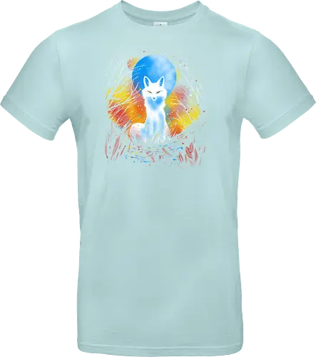 Magical kitsune - winter, fox, animal, nature, artic fox, illustration - Standard T-Shirt
