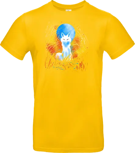 Magical kitsune - winter, fox, animal, nature, artic fox, illustration - Standard T-Shirt