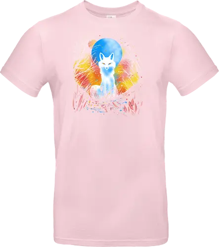 Magical kitsune - winter, fox, animal, nature, artic fox, illustration - Standard T-Shirt