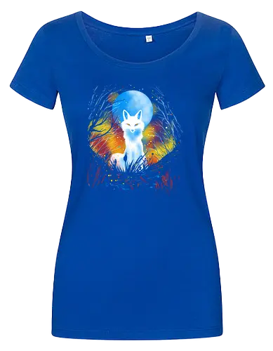 Magical kitsune - winter, fox, animal, nature, artic fox, illustration - Women T-Shirt