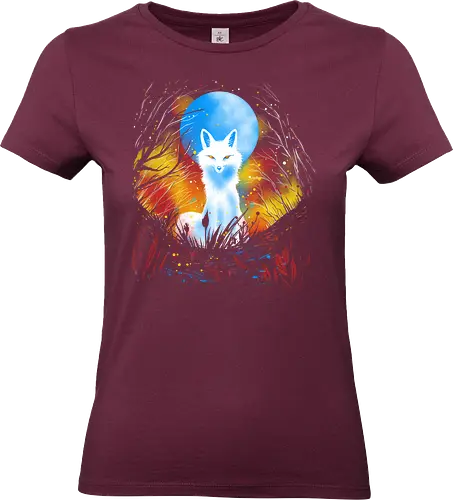 Magical kitsune - winter, fox, animal, nature, artic fox, illustration - Standard T-Shirt (Women)