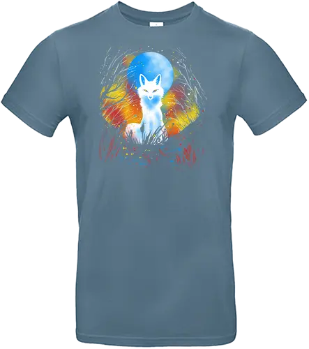 Magical kitsune - winter, fox, animal, nature, artic fox, illustration - Standard T-Shirt