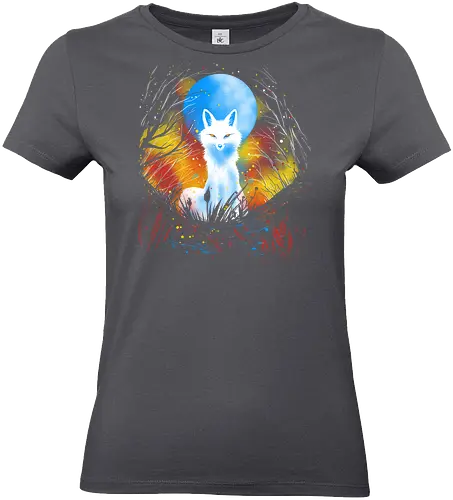 Magical kitsune - winter, fox, animal, nature, artic fox, illustration - Standard T-Shirt (Women)