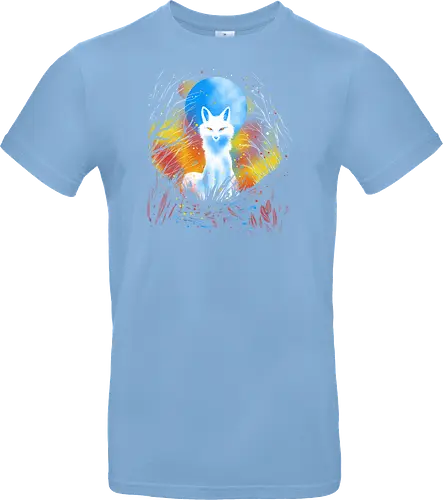 Magical kitsune - winter, fox, animal, nature, artic fox, illustration - Standard T-Shirt