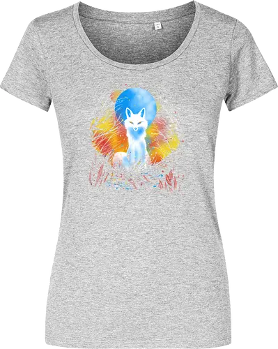 Magical kitsune - winter, fox, animal, nature, artic fox, illustration - Women T-Shirt