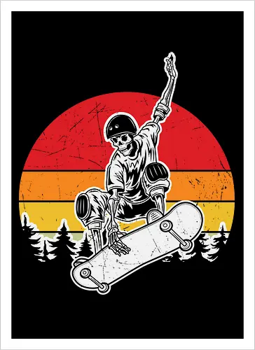 skateboarder at sunset