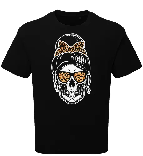 Skull with hair bow