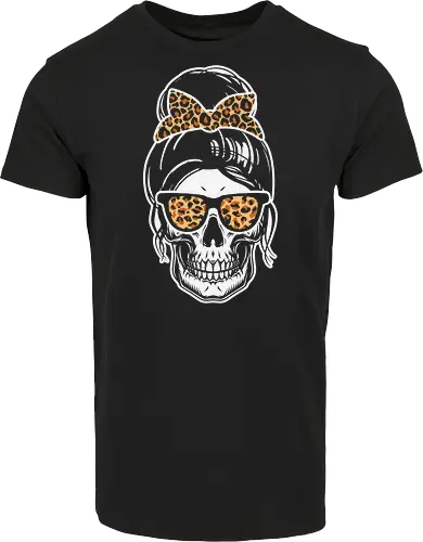 Skull with hair bow