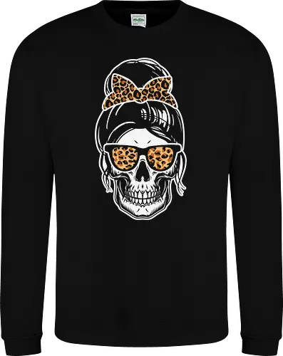 Skull with hair bow