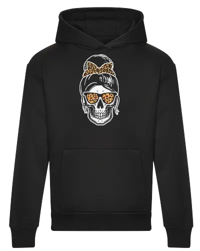 Skull with hair bow