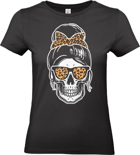 Skull with hair bow