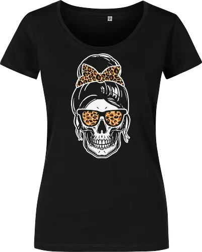 Skull with hair bow