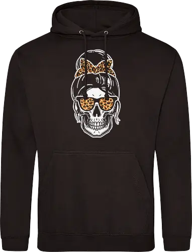 Skull with hair bow