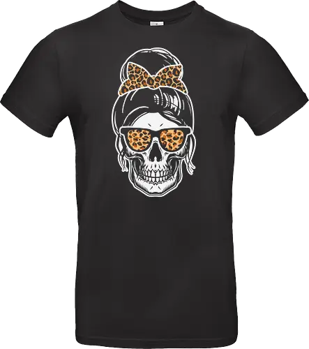 Skull with hair bow