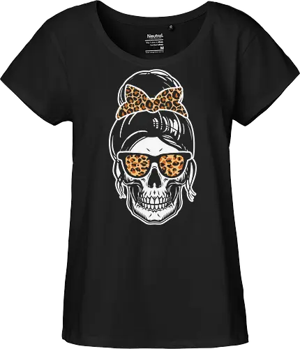 Skull with hair bow