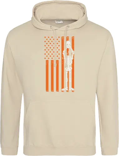 Skeleton and American flag
