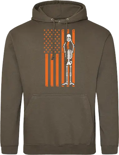 Skeleton and American flag
