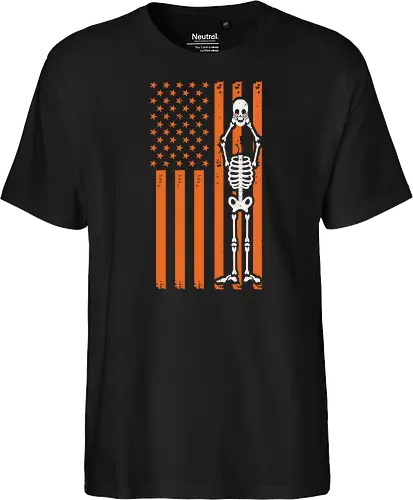 Skeleton and American flag