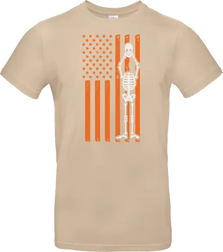 Skeleton and American flag