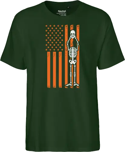 Skeleton and American flag