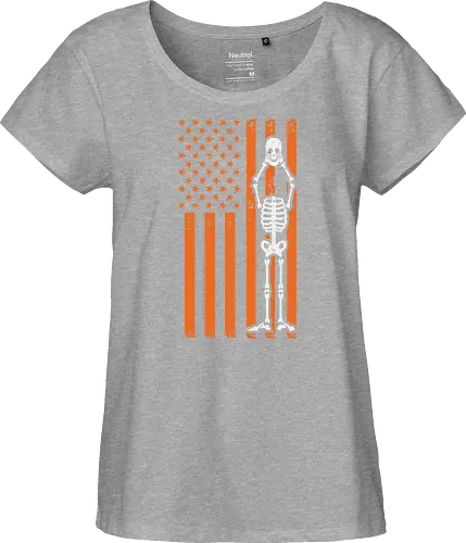 Skeleton and American flag