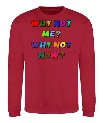 Why Not Me? Why Not Now? - funny, gaming, anime, nerd, television, joke, meme, vintage, funny quote, memes, funnytee, funny pop, humor, parody, geek - Sweatshirt