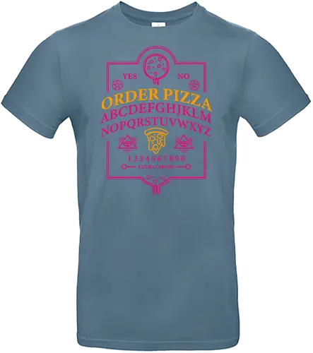 Order Pizza - pizza, ouija board, design, typography, humor, maroon, graphic, novelty, planchette - Standard T-Shirt
