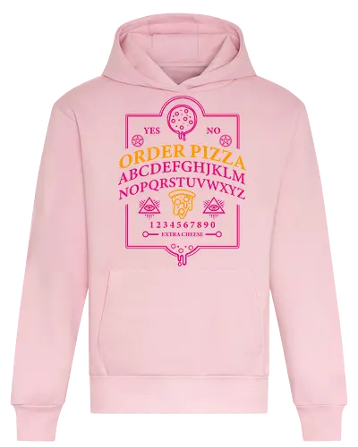 Order Pizza - pizza, ouija board, design, typography, humor, maroon, graphic, novelty, planchette - Heavyweight Hoodie