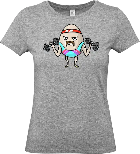 Eggsercise - lustig, ei, Sport, Bodybuilding, Fittnes, Hanteln, retro - Standard T-Shirt (Women)