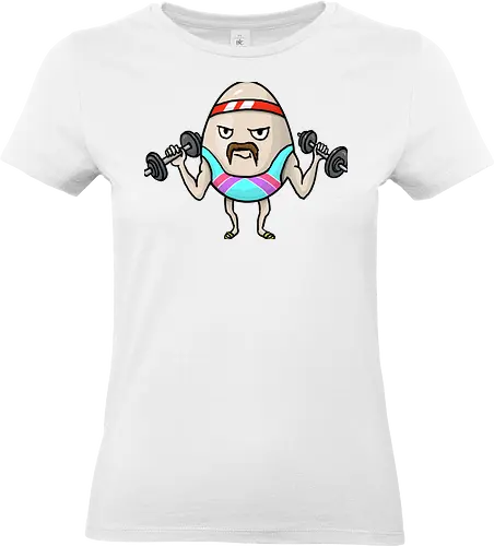 Eggsercise - lustig, ei, Sport, Bodybuilding, Fittnes, Hanteln, retro - Standard T-Shirt (Women)