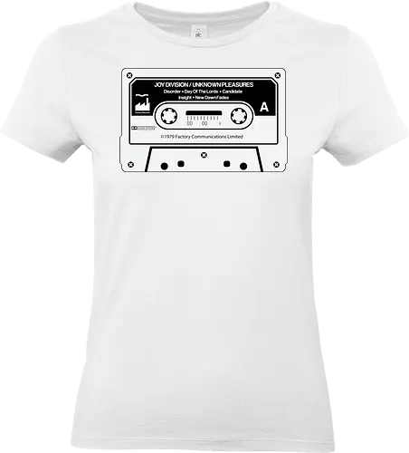 Music White K-7 Tape  Vintage Art  - music, funny pop, funny quote, funnytee, geek, humor, ian curtis, joke, Music, meme, nerd, parody, post punk, unknown pleasures, vintage - Standard T-Shirt (Women)
