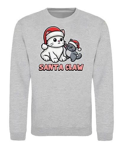 Santa Claw - christmas, cats, santa hats, festive, cute, playful, holiday, cartoon, illustration, humor - Sweatshirt