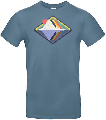 Wild Landscape - wild, nature, animals, deer, wild animals, vintage, colourful, abstract, geometric - Standard T-Shirt