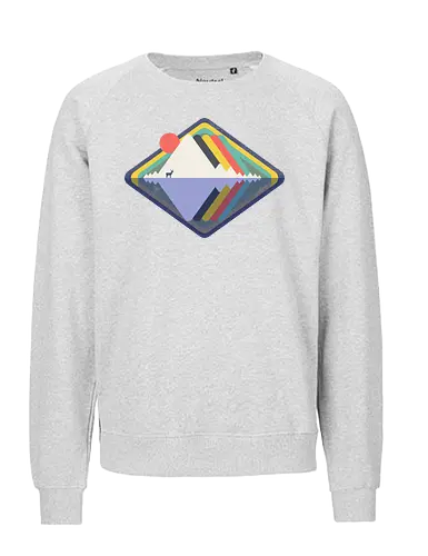 Wild Landscape - wild, nature, animals, deer, wild animals, vintage, colourful, abstract, geometric - Fairtrade Sweatshirt