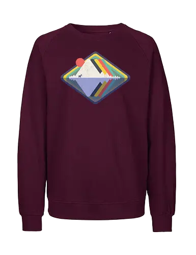Wild Landscape - wild, nature, animals, deer, wild animals, vintage, colourful, abstract, geometric - Fairtrade Sweatshirt
