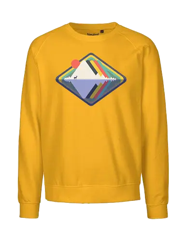 Wild Landscape - wild, nature, animals, deer, wild animals, vintage, colourful, abstract, geometric - Fairtrade Sweatshirt