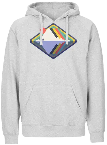 Wild Landscape - wild, nature, animals, deer, wild animals, vintage, colourful, abstract, geometric - Fairtrade Hoodie