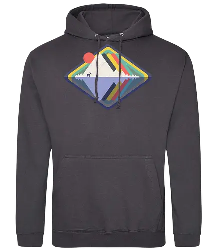 Wild Landscape - wild, nature, animals, deer, wild animals, vintage, colourful, abstract, geometric - Standard Hoodie