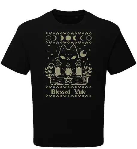Blessed Yule Black Cat UGLY CHRISTMAS