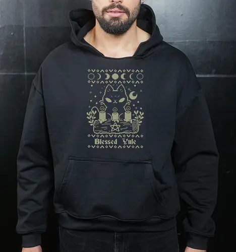 Blessed Yule Black Cat UGLY CHRISTMAS