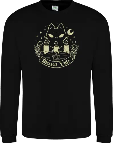 Blessed Yule Black Cat
