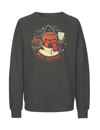 Creepy Snowman Merry Spookmas - spooky, snowman, pumpkin head, halloween, christmas - Fairtrade Sweatshirt
