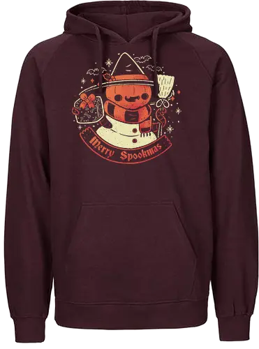 Creepy Snowman Merry Spookmas - spooky, snowman, pumpkin head, halloween, christmas - Fairtrade Hoodie